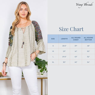 Enchanting Whimsy Overdyed Rayon Peasant Top With Embroidery