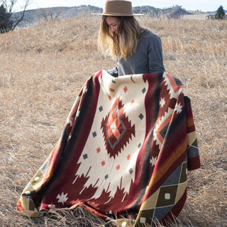 Rust Andean Alpaca Wool Blanket