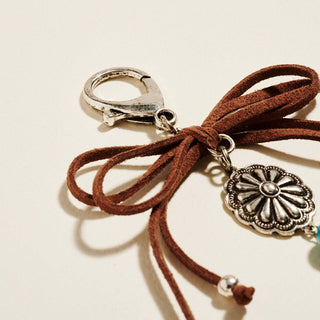 Western Rodeo Hat Turquoise Bag Charm Keychain