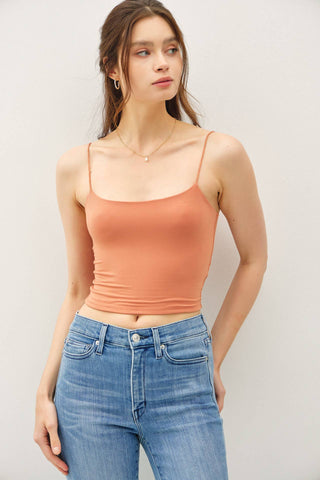 Soft Cropped Spaghetti Strap Tank