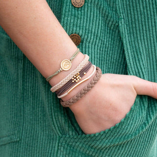 Climb Natural Colors with Gold Mountain Accent Hair Tie Bracelets