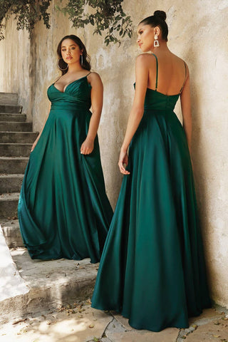 The Elowen Satin A-Line Sweetheart Neckline with Slit
