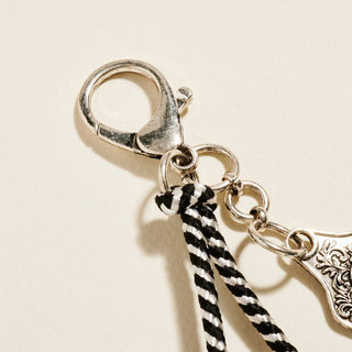 Semi Precious Cow Tag Beads Bag Charm Keychain