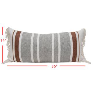 14x36 Hand Woven Roman Pillow Rust