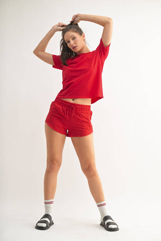 Chicease Drawcord Mini Shorts