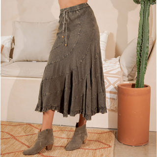 Boho Flair Asymmetrical Mid-Length Skirt