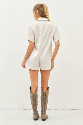 PLAYFUL BUTTON DOWN ROMPER