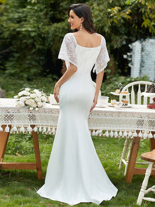 Maxi V Neck Party Dress with Flare Sleeves