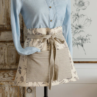Black and White Botanicals Collection Half Apron