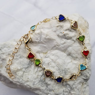 Crystal Heart Chain Bracelet - Valentines Day