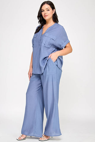 Curvy Fit Dolman Sleeve Crinkle Top (Top Only)