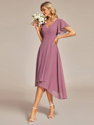 Orchid High-Lo Maxi Chiffon Dress