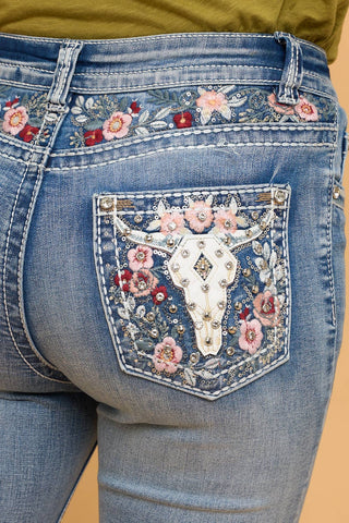 BOOTCUT STRETCH RODEO COUNTRY WESTERN JEANS