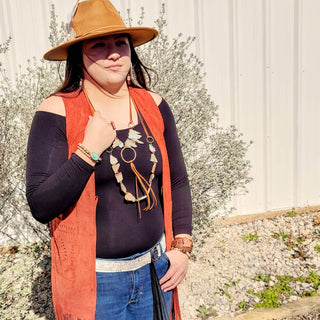 Genuine Aqua Terra Beaded Slab Necklace