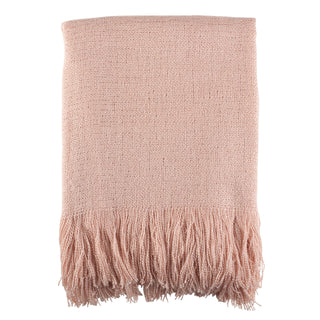 Classic Fringe Throw Blanket - Pink