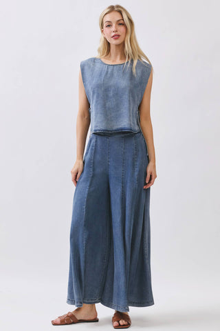 Tencel Washed Wide Flowy Leg Pants
