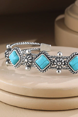 Western Semi Stone Square Wire Bangle