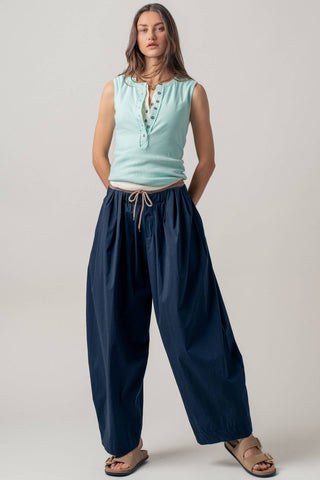 Contrast Waist Cocoon Leg Wide Pants | Laciann Collective