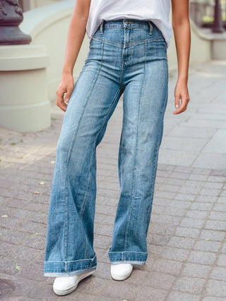 High rise straight leg jeans