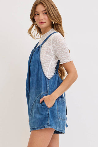 Lovely Denim Overall Romper
