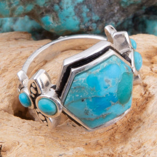 Emile Blue Turquoise and Silver Ring