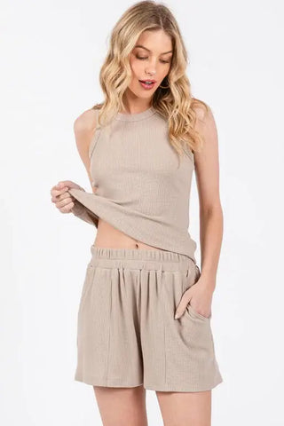 Canyon Thermal Elastic Waist Casual Shorts (Top Sold Separately)