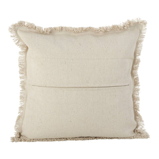 Fringed Aztec Throw Pillow - Grey