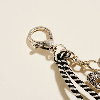 Semi Precious Bow Ribbon Beads Bag Charm Keychain