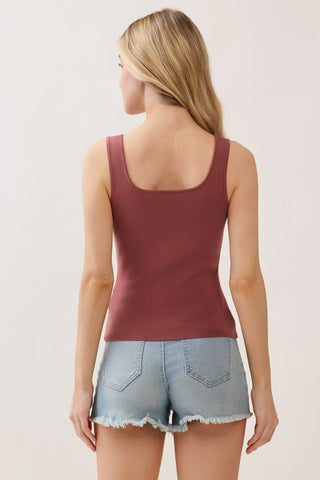 Basic Double Layer Sweater Tank Top
