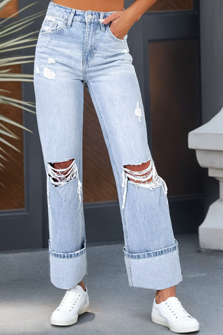 Distressed Flare Jeans