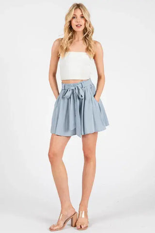 Seaside Linen Belted Shorts