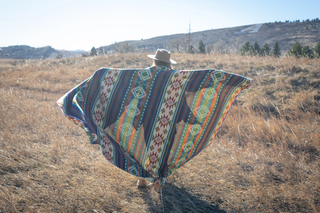 Andean Alpaca Wool Blanket - Galapagos Multi Colors