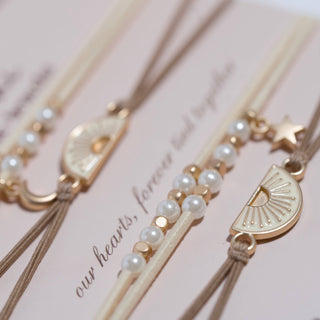 Forever Friends Neutral Sun Friendship Hair Tie Bracelet Set