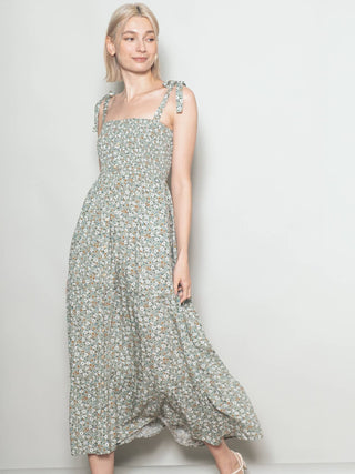 Button Down Vintage Floral Wide Flare Tiered Maxi Dress