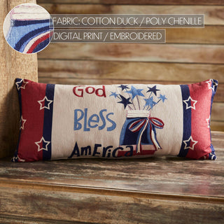 God Bless America Mason Jar Stars Pillow 12x28