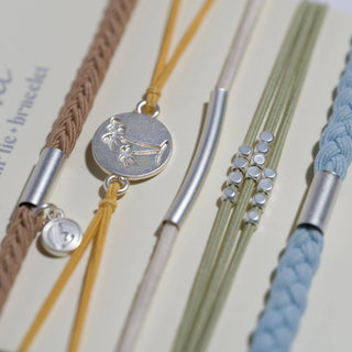 Grow Earthy Toned Silver Palm Tree Charm Hair Tie Bracelets