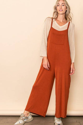 Wide Leg Overall Jumper with Bib & Side Pockets
