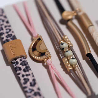 Wild Animal Print with Pink Accent Hair Tie Bracelets