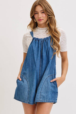 Lovely Denim Overall Romper