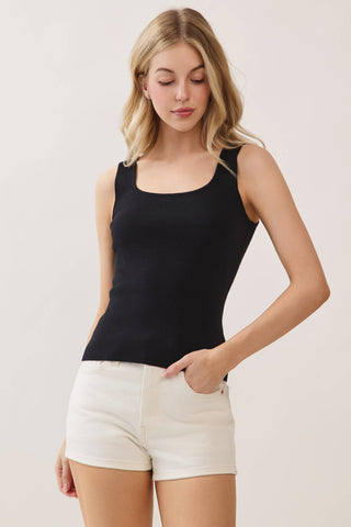 Basic Double Layer Sweater Tank Top